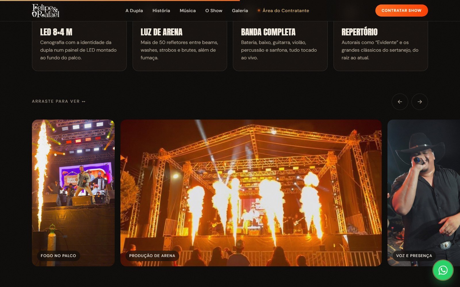 Um show de arena, ~vendido na tela~