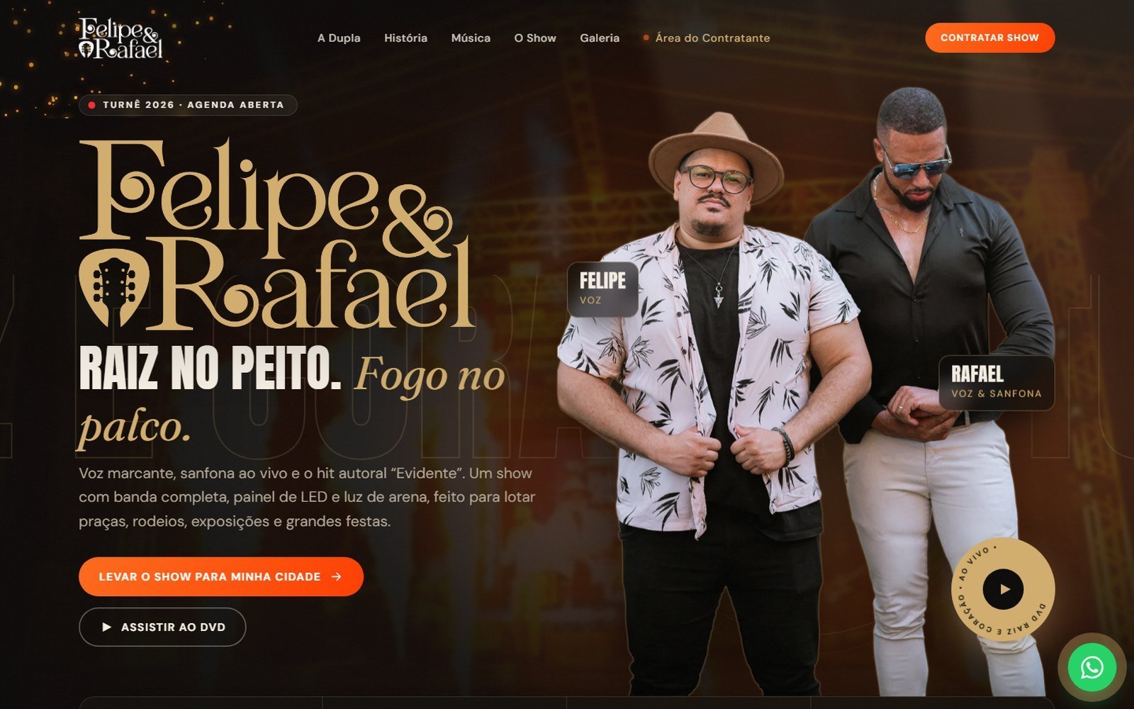 Um site com *energia de palco*