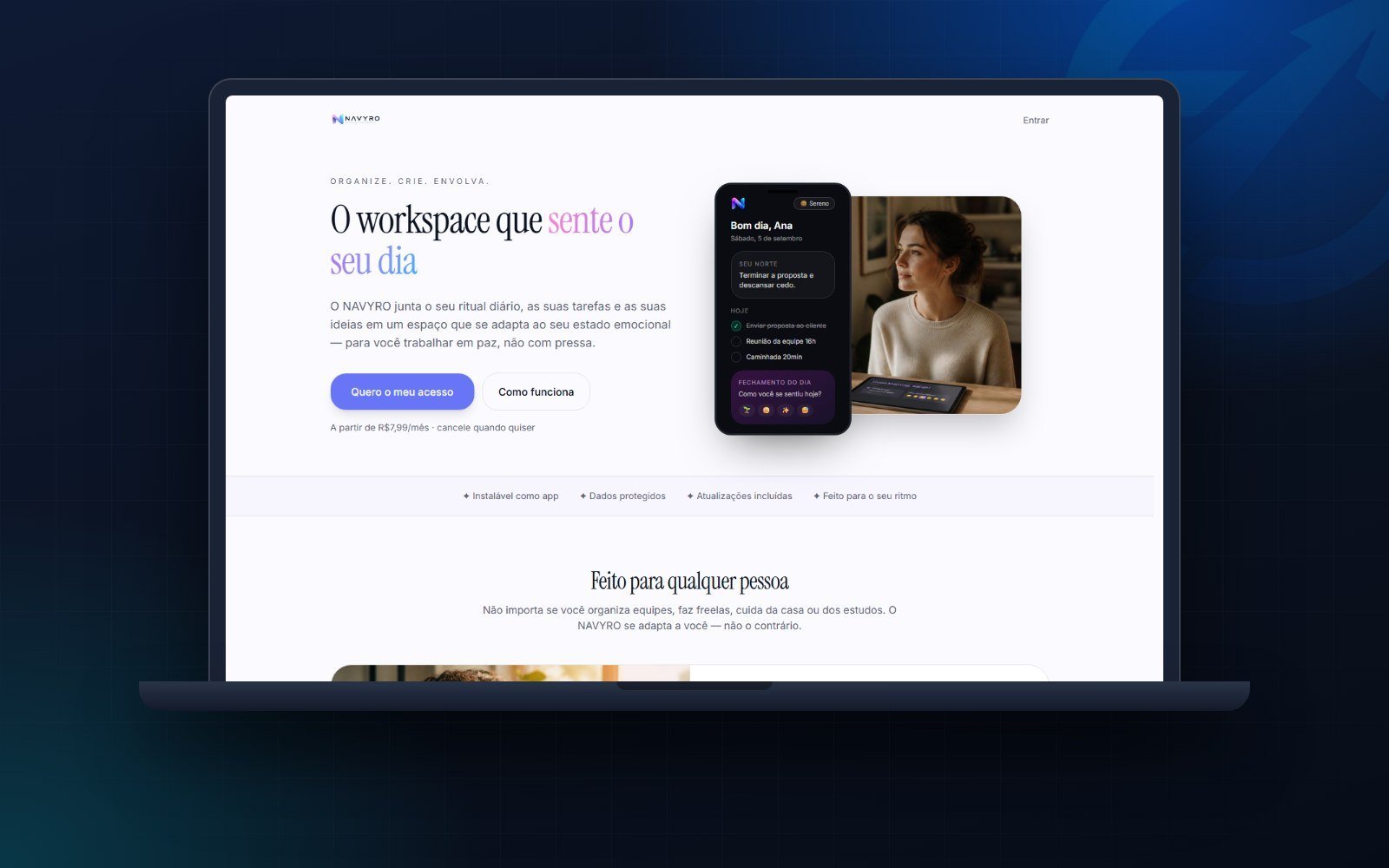 Navyro: o workspace que sente o seu dia