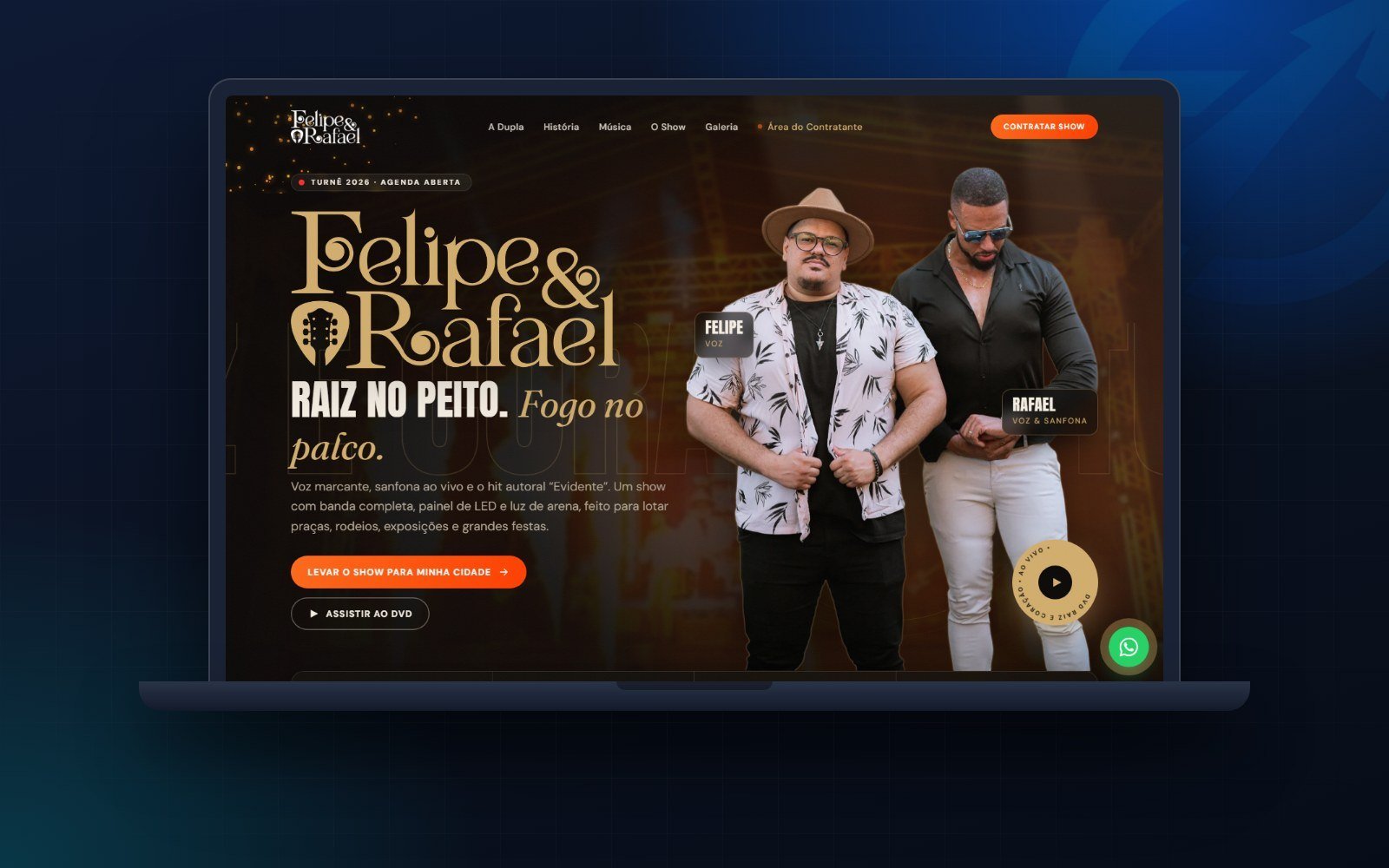 Felipe & Rafael: site oficial e Área do Contratante